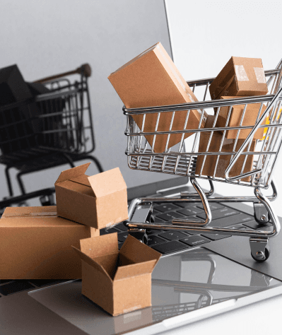 shopping carts representing e-commerce